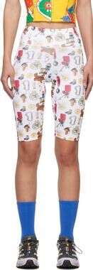 Chopova Lowena Bits & Bobs Trinket White Fitted Biker Shorts Size Small